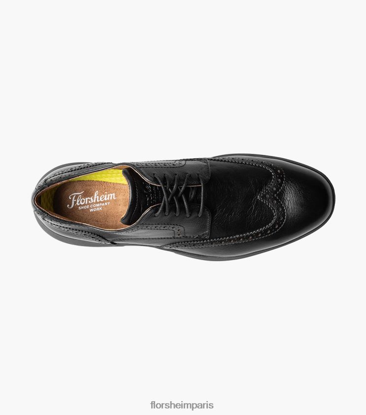 flair work bout d'acier oxford bout d'aile Florsheim Hommes TBZJJL405 chaussure noir