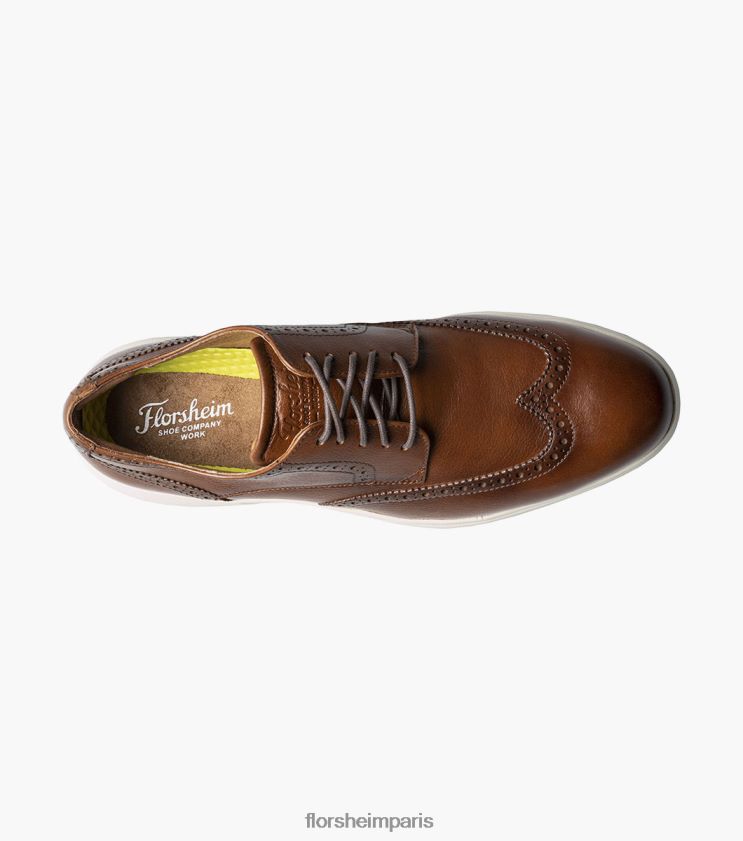 flair work bout d'acier oxford bout d'aile Florsheim Hommes TBZJJL406 chaussure Cognac