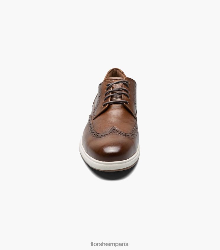 flair work bout d'acier oxford bout d'aile Florsheim Hommes TBZJJL406 chaussure Cognac