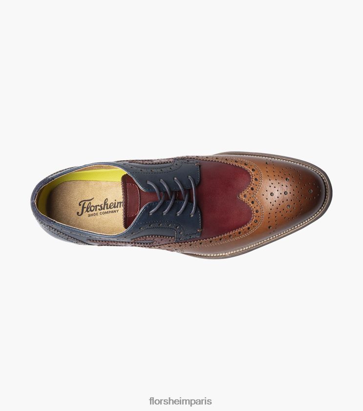 oxford à bout d'aile épicé du centre-ville Florsheim Hommes TBZJJL110 chaussure multi-cognac