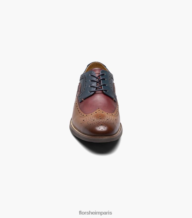 oxford à bout d'aile épicé du centre-ville Florsheim Hommes TBZJJL110 chaussure multi-cognac