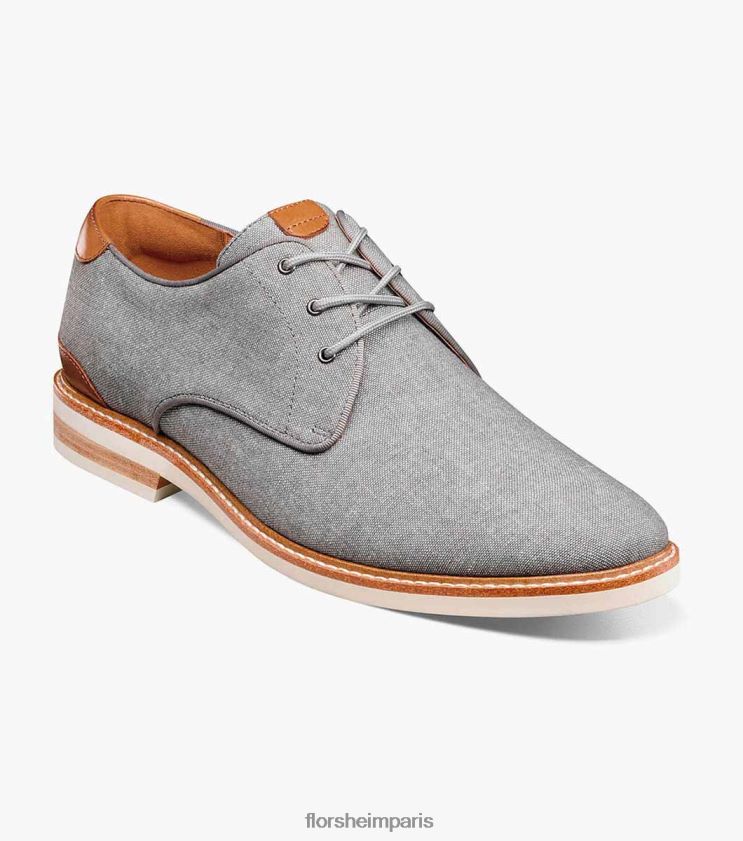 oxford à bout uni en toile highland Florsheim Hommes TBZJJL319 chaussure gris