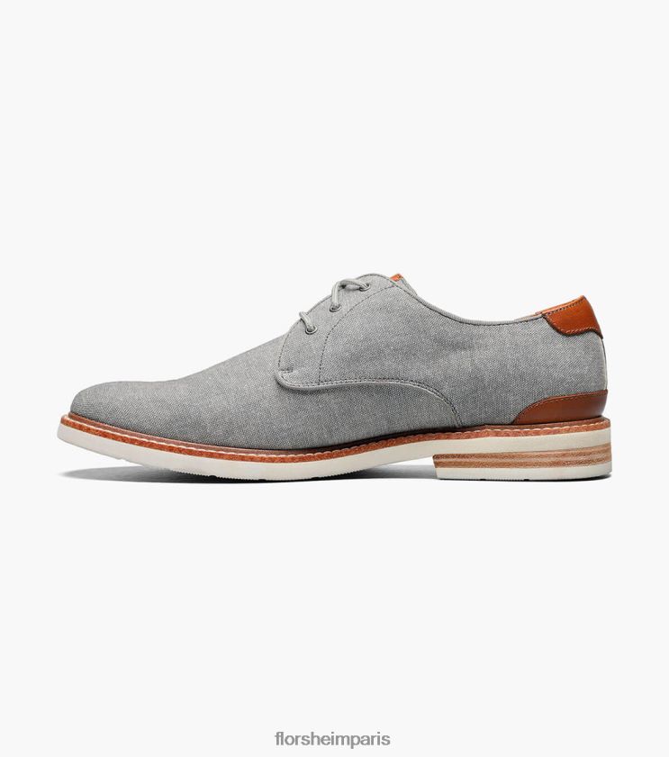 oxford à bout uni en toile highland Florsheim Hommes TBZJJL319 chaussure gris