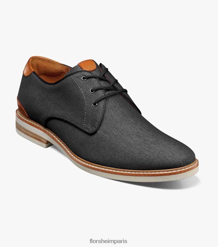oxford à bout uni en toile highland Florsheim Hommes TBZJJL322 chaussure noir