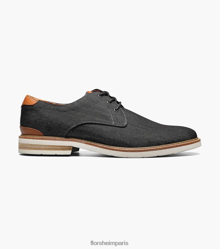 oxford à bout uni en toile highland Florsheim Hommes TBZJJL322 chaussure noir