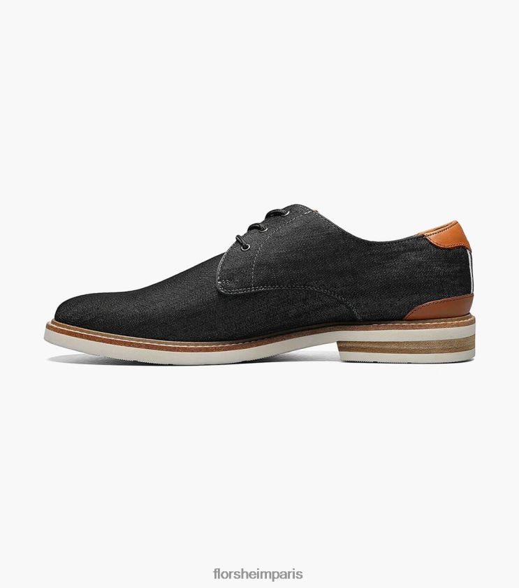 oxford à bout uni en toile highland Florsheim Hommes TBZJJL322 chaussure noir