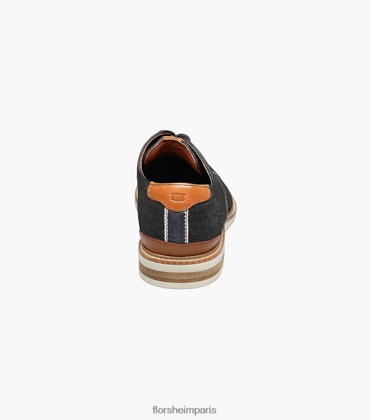 oxford à bout uni en toile highland Florsheim Hommes TBZJJL322 chaussure noir