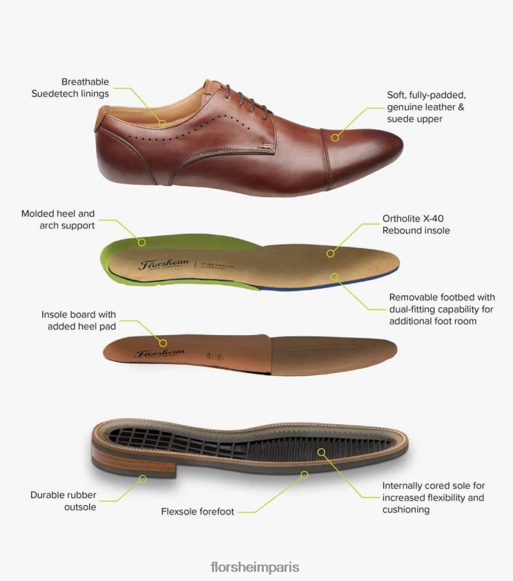 oxford à bout uni uptown Florsheim Hommes TBZJJL239 chaussure Cognac