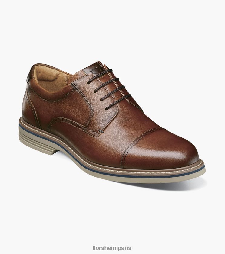oxford norwalk à bout droit Florsheim Hommes TBZJJL88 chaussure cognac dégringolé