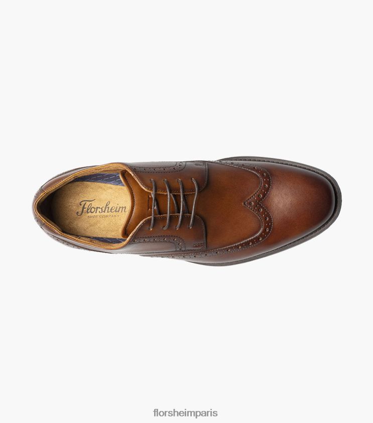 oxford santucci à bout golf Florsheim Hommes TBZJJL161 chaussure Cognac