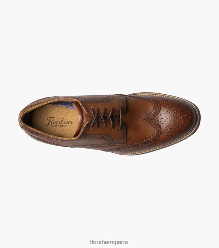 rucci oxford à bout golf Florsheim Hommes TBZJJL51 chaussure Cognac